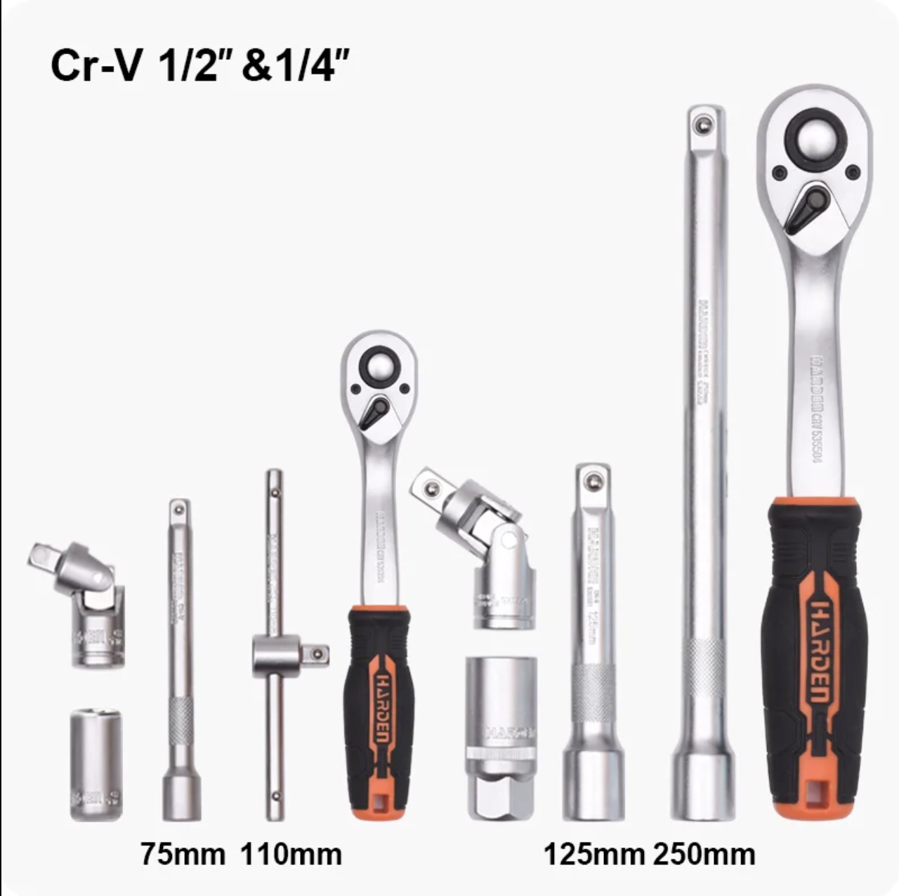 JUEGO DE DADOS 89 PIEZAS DE 1/2" Y 1/4" - Imagen 3