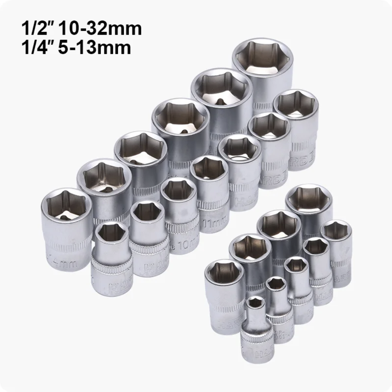 JUEGO DE DADOS 89 PIEZAS DE 1/2" Y 1/4" - Imagen 5