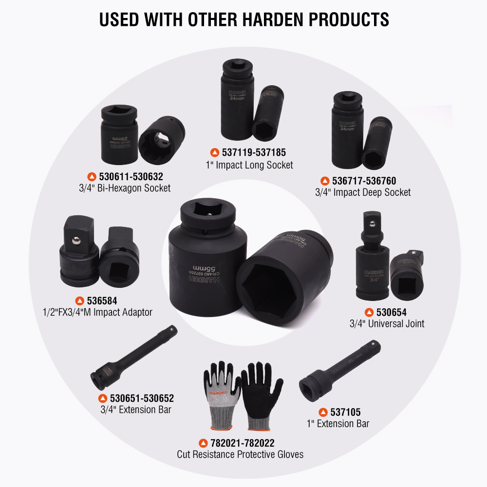 70MM 1" DADO DE IMPACTO HEX LARGO CrMo - Imagen 8