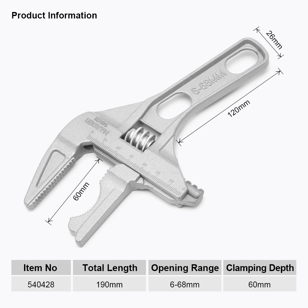 LLAVE AJUSTABLE DE ALUMINIO DE 8" (200MM) - Imagen 9