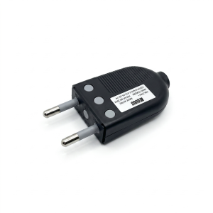 ENCHUFE MACHO VOLANTE  2P 10A 250V NEGRO